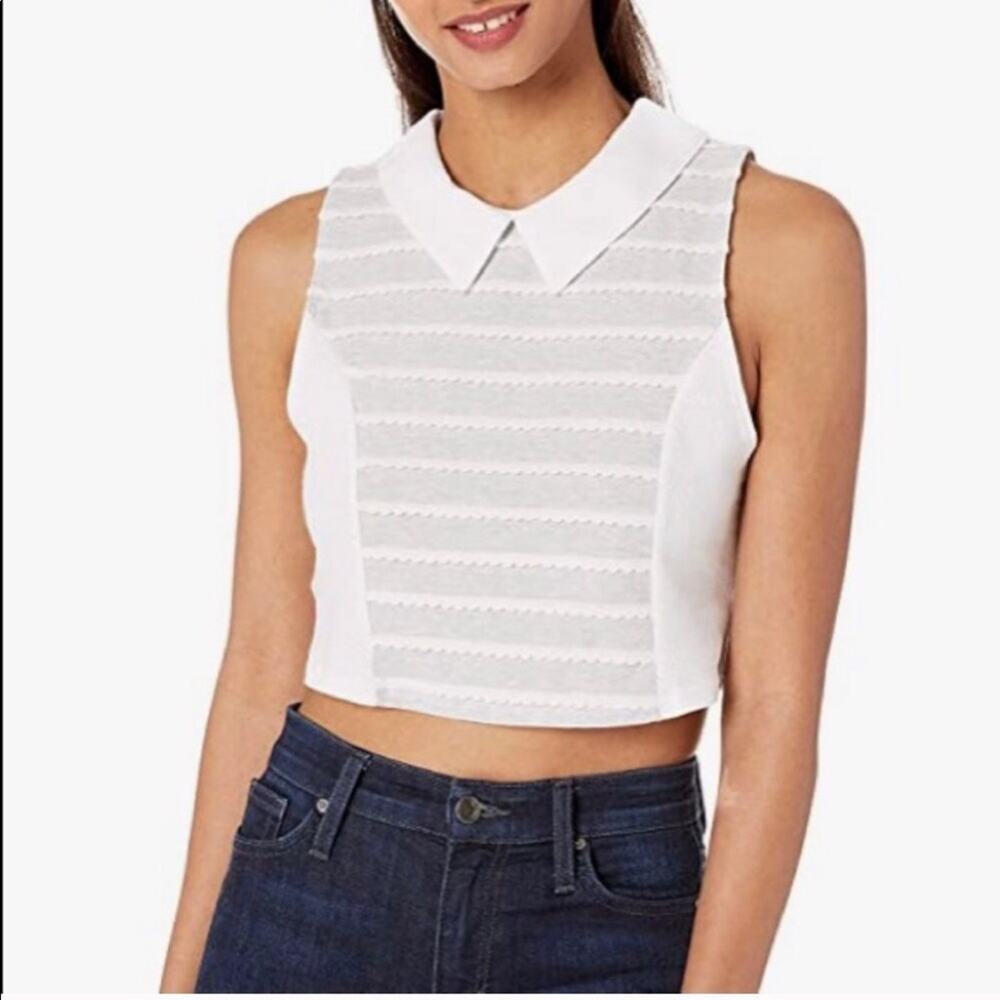 BCBGeneration Collared Crop Top